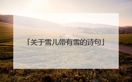关于雪儿带有雪的诗句