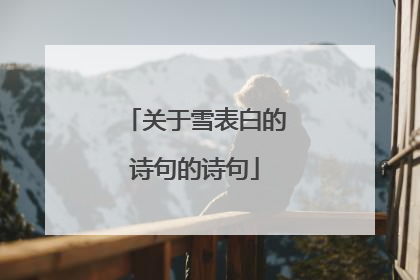 关于雪表白的诗句的诗句