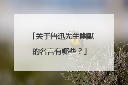 关于鲁迅先生幽默的名言有哪些？