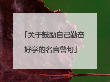 关于鼓励自己勤奋好学的名言警句