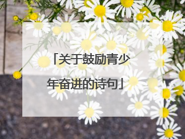 关于鼓励青少年奋进的诗句