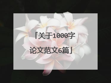 关于1000字论文范文6篇
