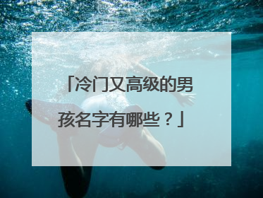 冷门又高级的男孩名字有哪些？