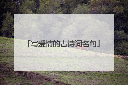 写爱情的古诗词名句