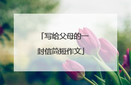 写给父母的一封信简短作文