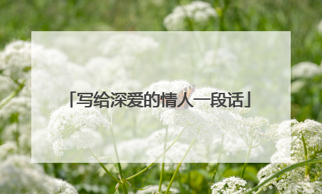 写给深爱的情人一段话