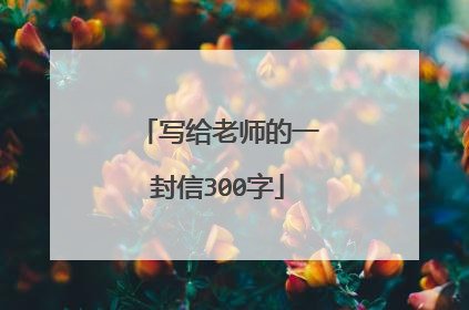 写给老师的一封信300字