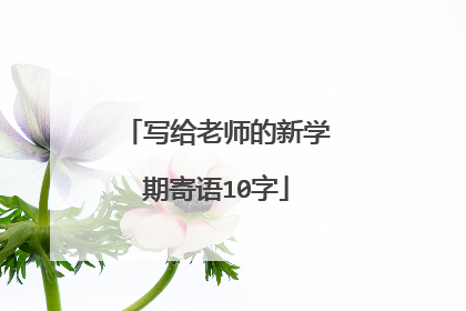 写给老师的新学期寄语10字