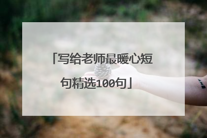 写给老师最暖心短句精选100句