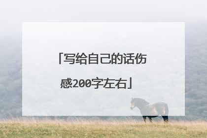 写给自己的话伤感200字左右