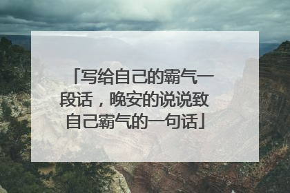 写给自己的霸气一段话，晚安的说说致自己霸气的一句话