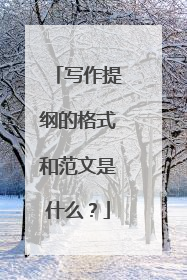 写作提纲的格式和范文是什么？