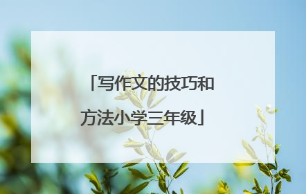 写作文的技巧和方法小学三年级