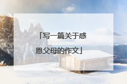 写一篇关于感恩父母的作文