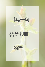 写一句赞美老师的话