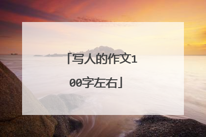 写人的作文100字左右
