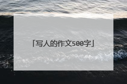 写人的作文500字