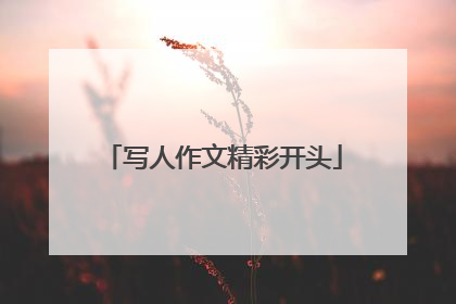 写人作文精彩开头