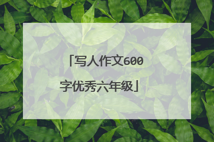 写人作文600字优秀六年级