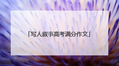 写人叙事高考满分作文