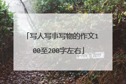 写人写事写物的作文100至200字左右