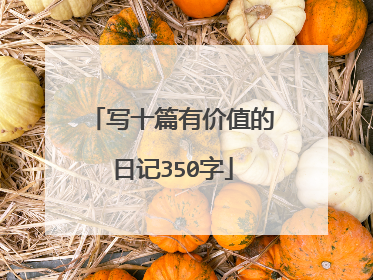 写十篇有价值的日记350字