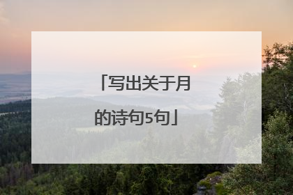 写出关于月的诗句5句