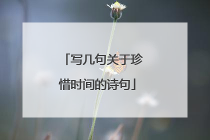 写几句关于珍惜时间的诗句