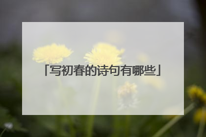 写初春的诗句有哪些