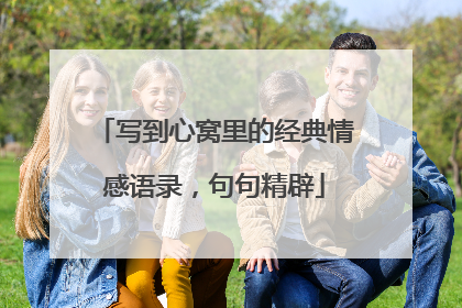 写到心窝里的经典情感语录，句句精辟