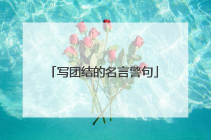 写团结的名言警句