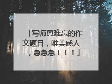 写师恩难忘的作文题目，唯美感人，急急急！！！
