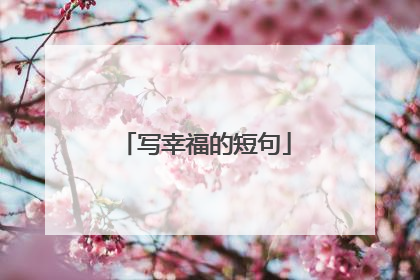 写幸福的短句