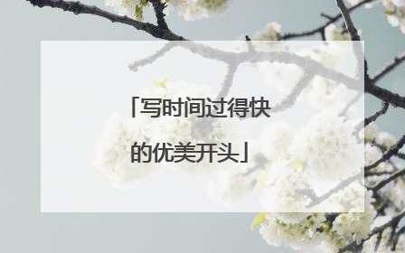 写时间过得快的优美开头