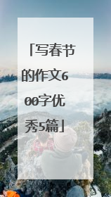 写春节的作文600字优秀5篇