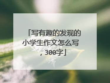写有趣的发现的小学生作文怎么写，300字