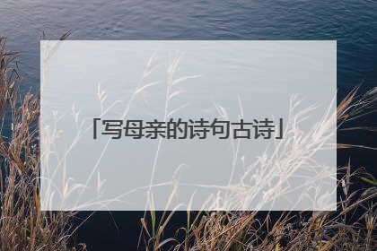 写母亲的诗句古诗