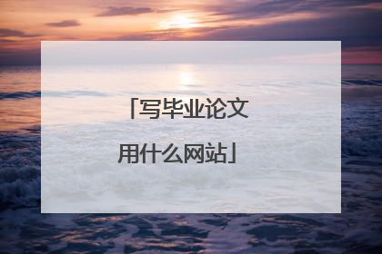 写毕业论文用什么网站