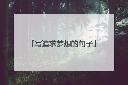 写追求梦想的句子