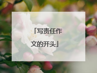 写责任作文的开头