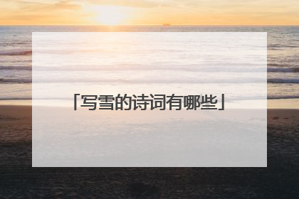 写雪的诗词有哪些