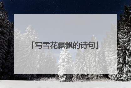 写雪花飘飘的诗句