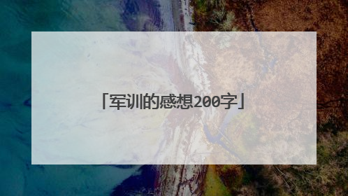 军训的感想200字