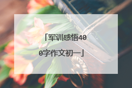 军训感悟400字作文初一