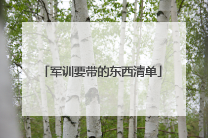 军训要带的东西清单