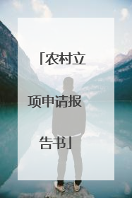 农村立项申请报告书