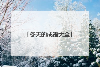 冬天的成语大全