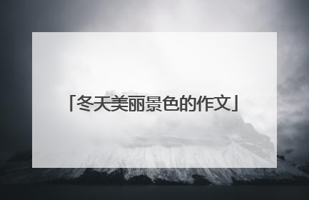 冬天美丽景色的作文