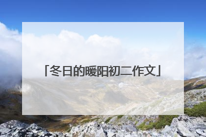 冬日的暖阳初二作文