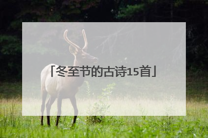 冬至节的古诗15首